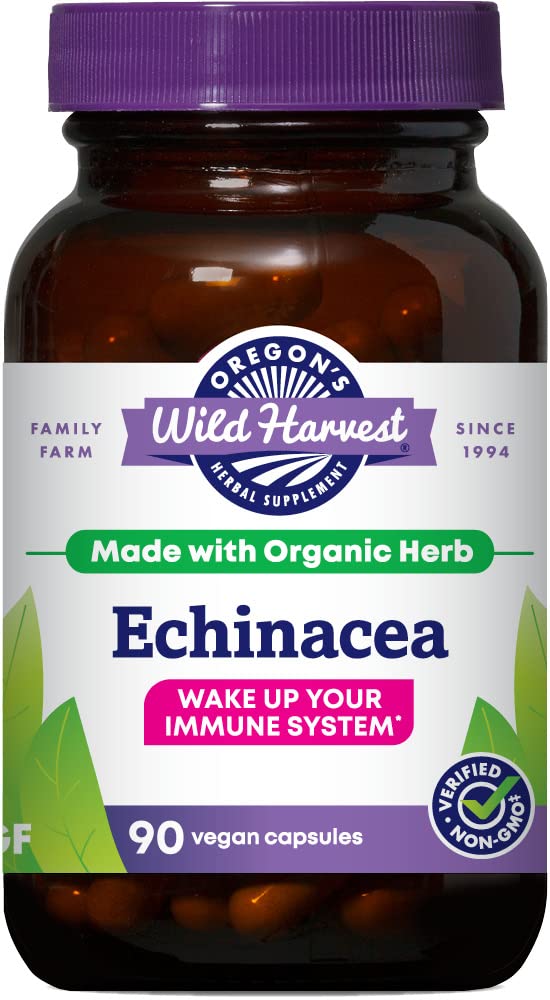 Oregon's Wild Harvest Echinacea Organic Herbal Supplement - 90 Count | Vegan