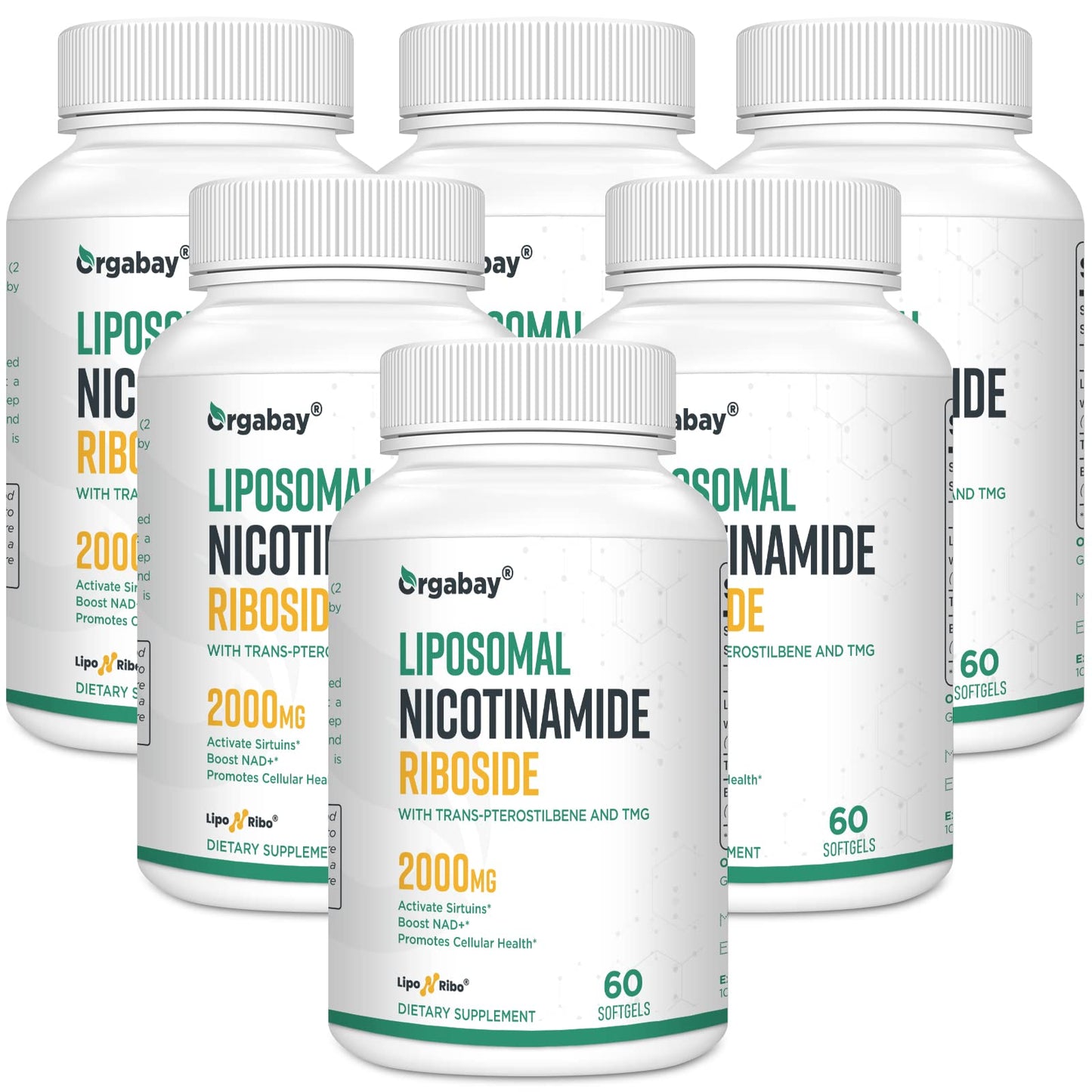Orgabay Liposomal Nicotinamide Riboside 2000 MG – TMG & Pterostilbene, NAD+ Support, 360 Count