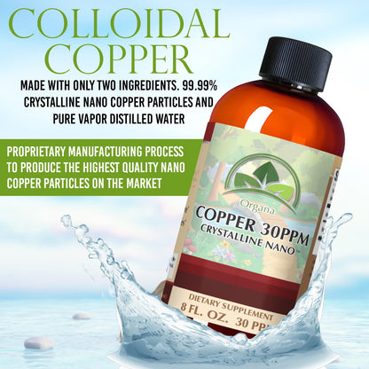 Organa Pure Crystalline Liquid Copper Supplement – 30 PPM, High Absorption