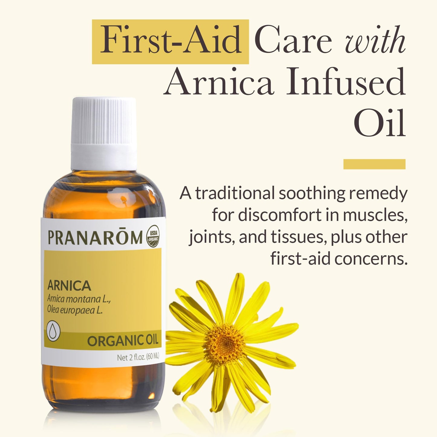 Pranarom Arnica Oil 4 Pack – Organic 2 oz Amber Glass