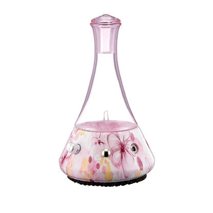 Organic Aromas Opulence Nebulizing Diffuser – Pink Floral Ceramic Base, No Heat, No Water, No Plastic