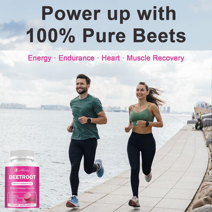 Etheray Beetroot Capsules - 1300mg per Serving | Organic Beetroot Powder - 60 Capsules