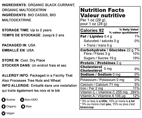 Organic Black Currant Juice Powder 4 lb – Non-GMO, Raw, Kosher, Vegan | Food to Live
