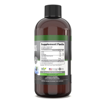 Organic Black Seed Oil – USDA Organic, Thymoquinone Rich, Cold-Pressed (8 oz)
