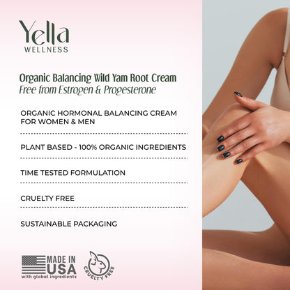 Wild Yam Cream for Hormone Balance – Progesterone-Free PMS & Menopause Support (2oz)