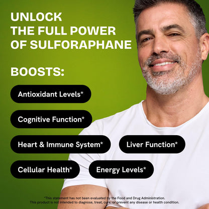 Healthbiotics Sulforaphane Supplement Organic Broccoli Sprouts – Stabilized Sulforaphane for Kids & Adults | 120 Pills | 1 Pack