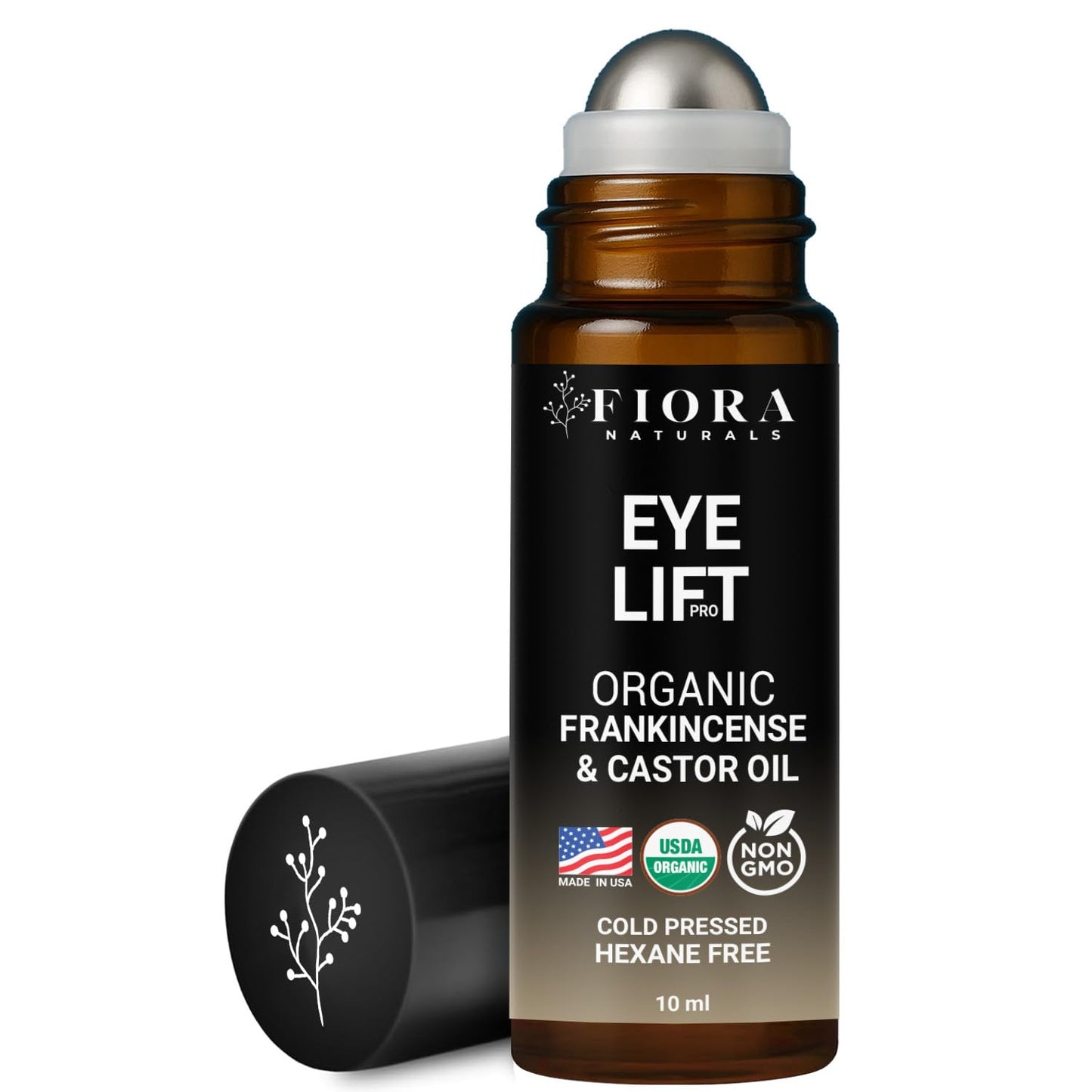 Organic Castor Oil & Frankincense Roll-On – Hexane-Free Eye Oil | Fiora Naturals