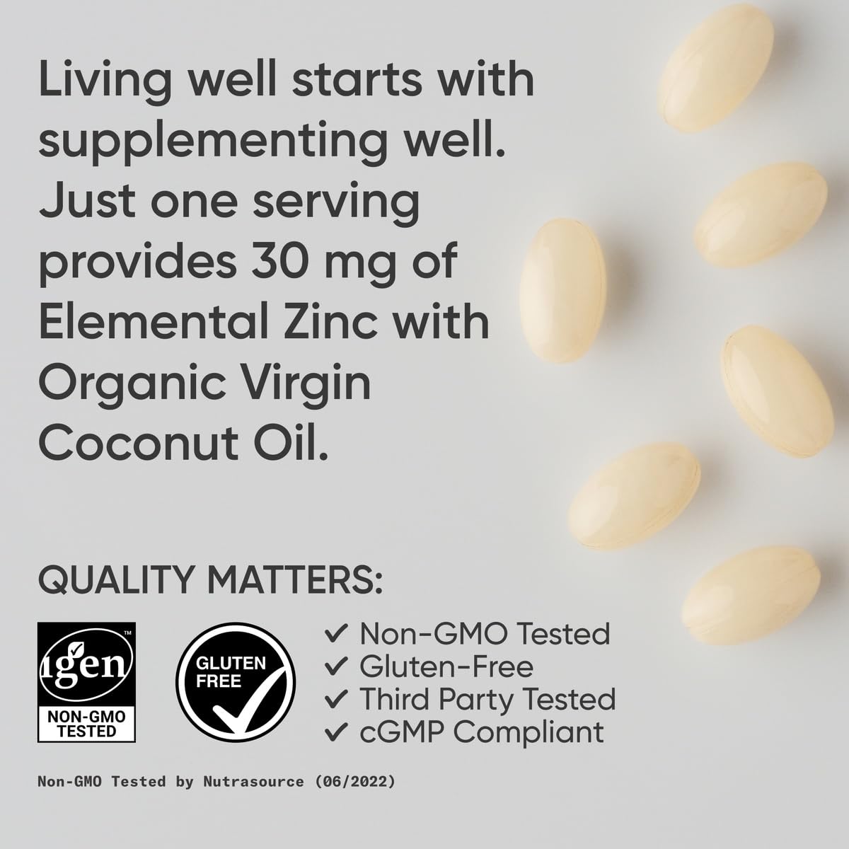 Sports Research Zinc Picolinate 30mg with Organic Coconut Oil - 180 Softgels