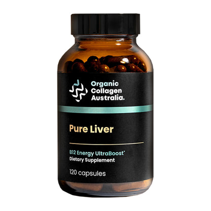 Organic Collagen Australia Pure Liver Capsules – Grass-Fed & Pasture-Raised, B12 Energy & Immune Support (120 Capsules)