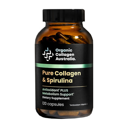 Organic Collagen Australia – Pure Collagen & Spirulina Capsules (120 Capsules)