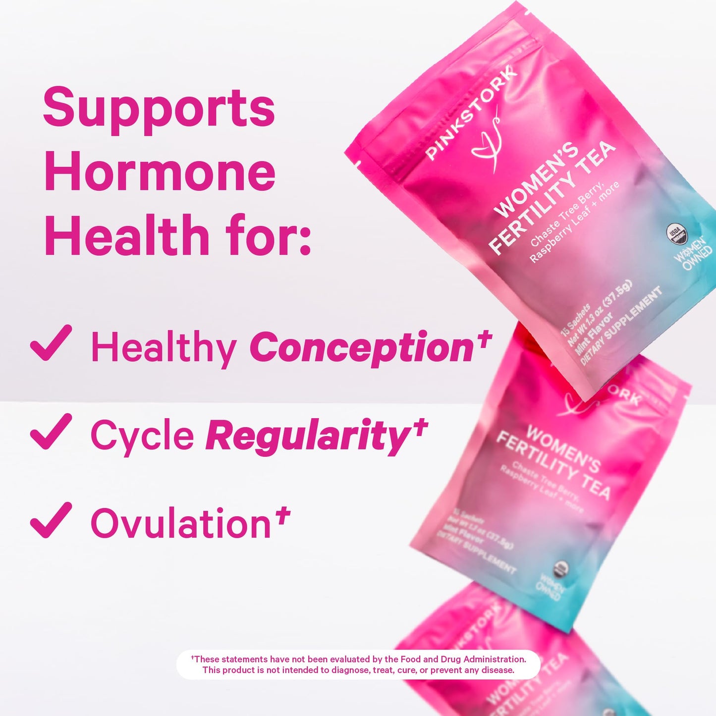 Pink Stork Fertility Bundle for Women – Conception Tea + Prenatal Vitamin Support with Inositol, Vitex, Folate & Ashwaganda – Supports Hormone Balance, Cycle Health & Preconception Wellness