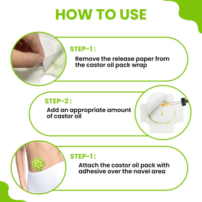 Organic Castor Oil Pack Wrap - Self-Adhesive & Reusable