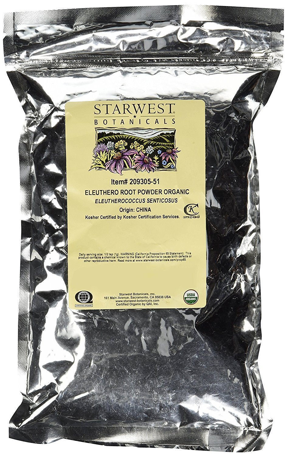 Organic Eleuthero Root Powder 1lb | Siberian Ginseng & Immune Support