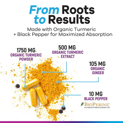Turmeric Curcumin 2350mg with BioPerine - 240 Vegan Capsules | Joint & Immune Support