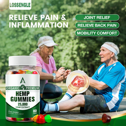 Hemp Gummies High Potency – Sleep, Anxiety & Pain Relief | Organic Extra Strength Hemp Gummies (2 Packs)