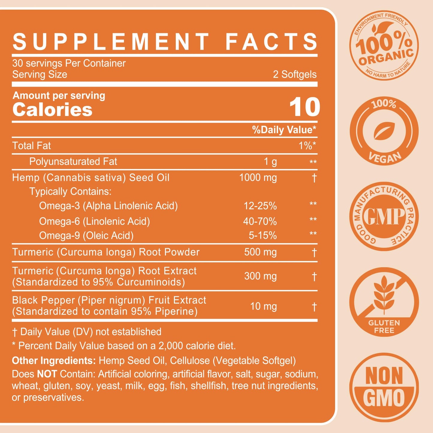 2 Pack Hēmp Oil Capsules with Turmeric — Organic Hemp Seed Oil + Curcumin