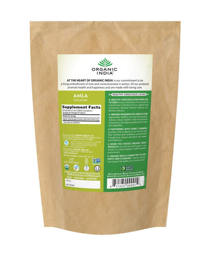 Organic India Amla Powder - Amalaki Indian Gooseberry for Immune Support, Vitamin C, Vegan Ayurvedic Superfood (1 lb)