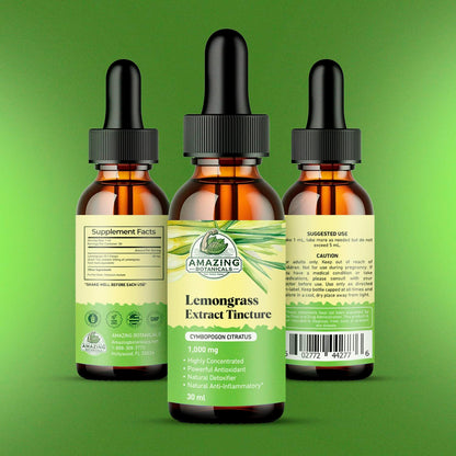 Amazing Botanicals Lemongrass Tincture – Organic Cymbopogon Citratus 30ml (1oz)