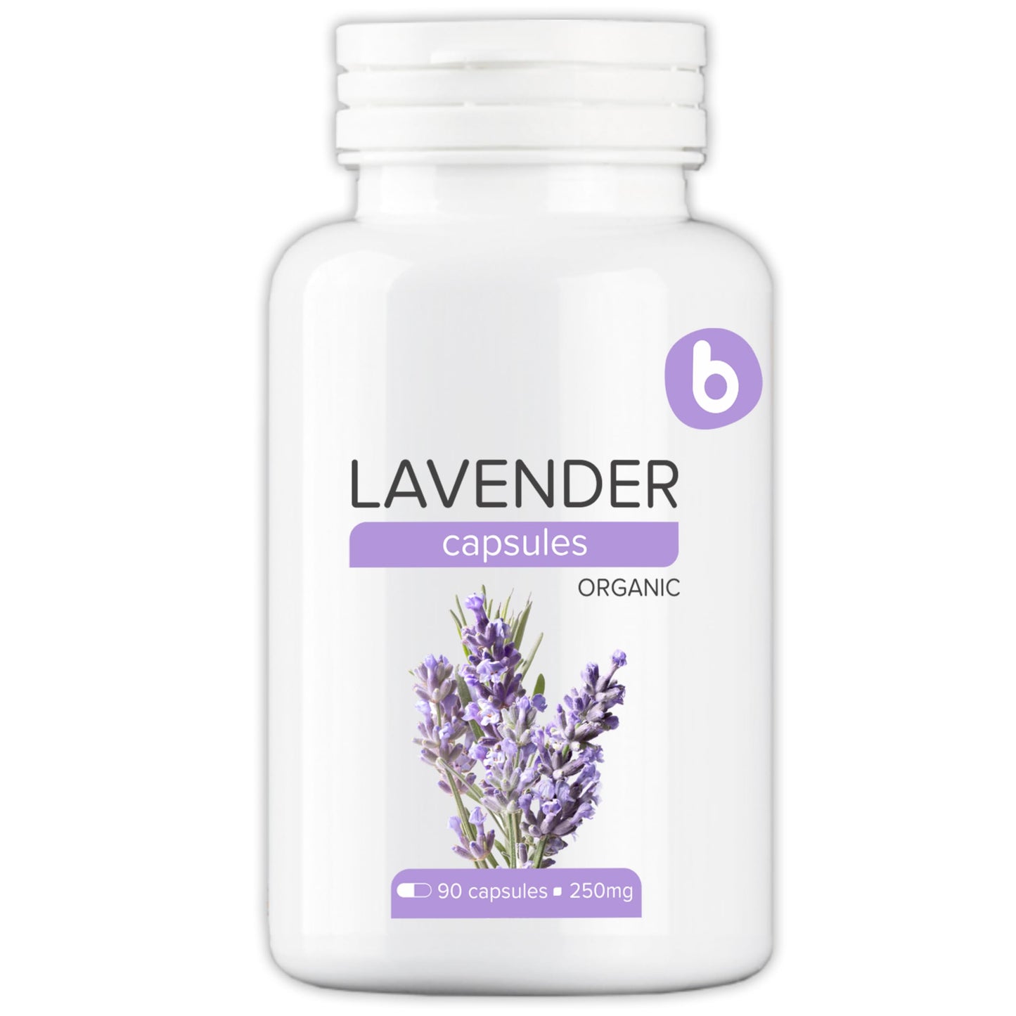 Organic Lavender Capsules - Relaxation & Calm | 90 Vegan Capsules | Non-GMO & Gluten-Free