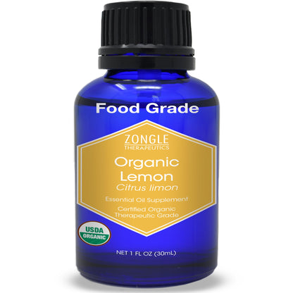 Organic Lemon Essential Oil – 100% Pure, Food Grade, 1 oz | Zongle Therapeutics