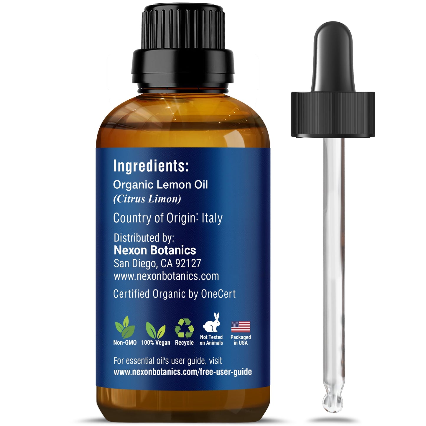 Organic Lemon Essential Oil 30 ml – Nexon Botanics | Pure, Natural, Undiluted Lemon Oil for Aromatherapy, Diffusers, DIY, Candles & Soaps