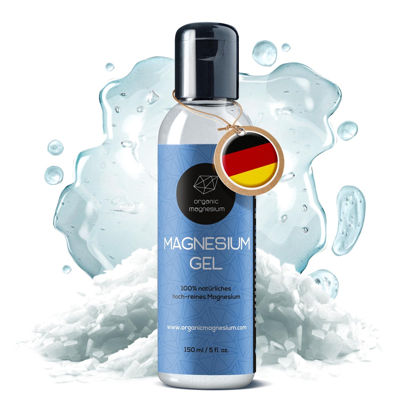 Organic Magnesium Gel - 30% Magnesium Chloride | Zechstein Inside | For Legs, Sports & Sleep (5 fl oz)