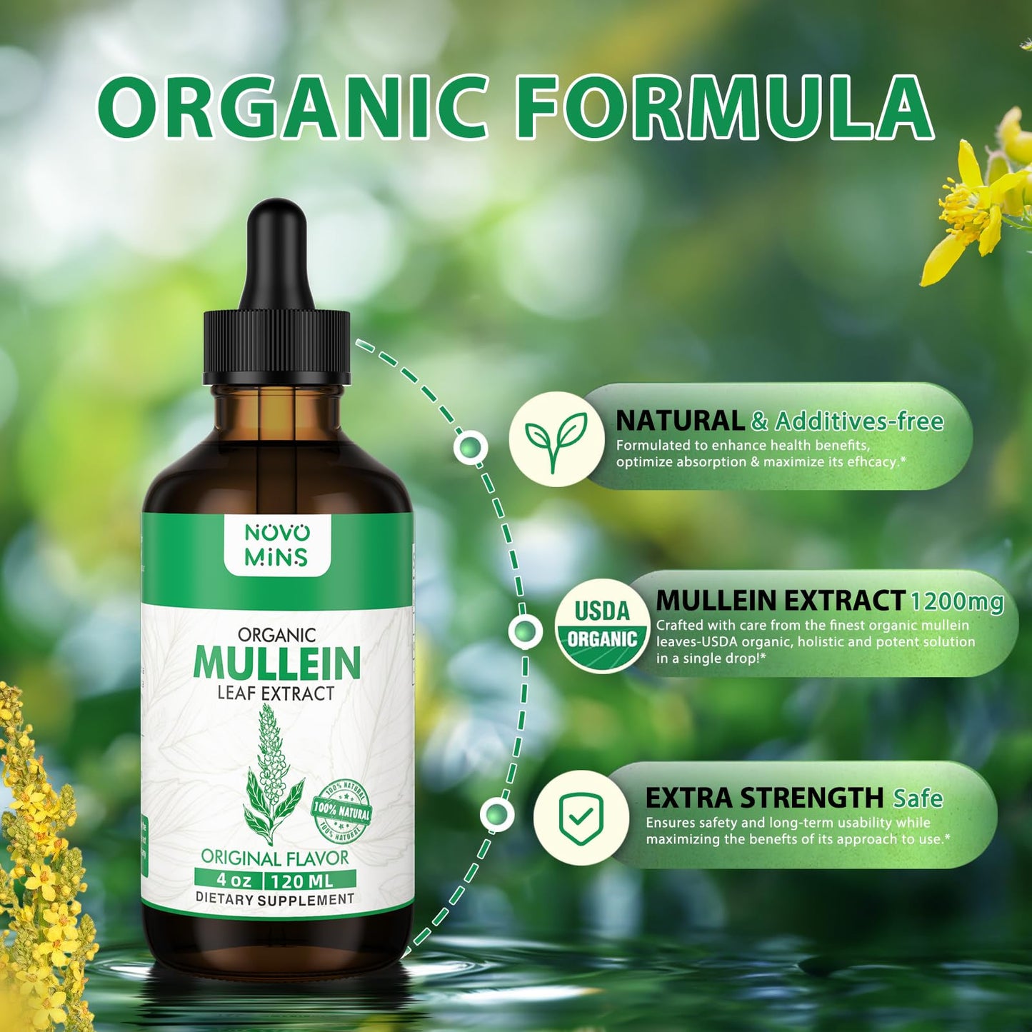 Mullein Leaf Tincture - Lung Cleanse & Respiratory Support (4 oz) - Vegan