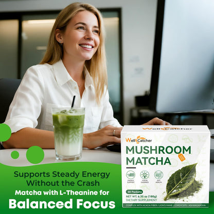 Mushroom Matcha Powder – Organic Ceremonial Grade with Lion’s Mane & Cordyceps