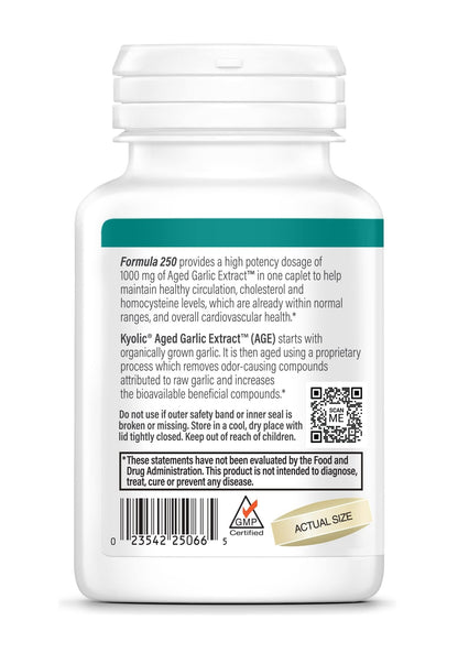 Kyolic Aged Garlic Extract Formula 250 – Cardiovascular Health, One Per Day, 60 Caplets