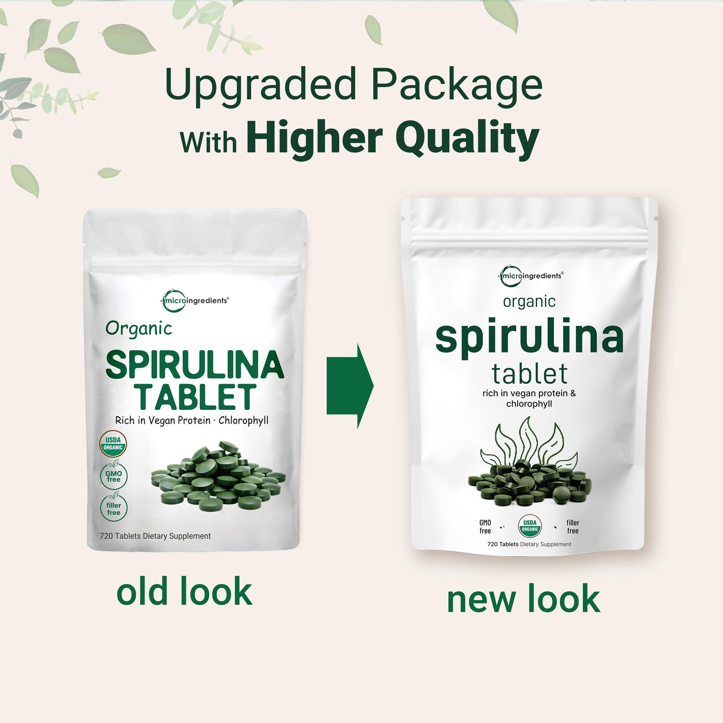 Micro Ingredients Organic Spirulina – 3000mg per Serving, 720 Tablets