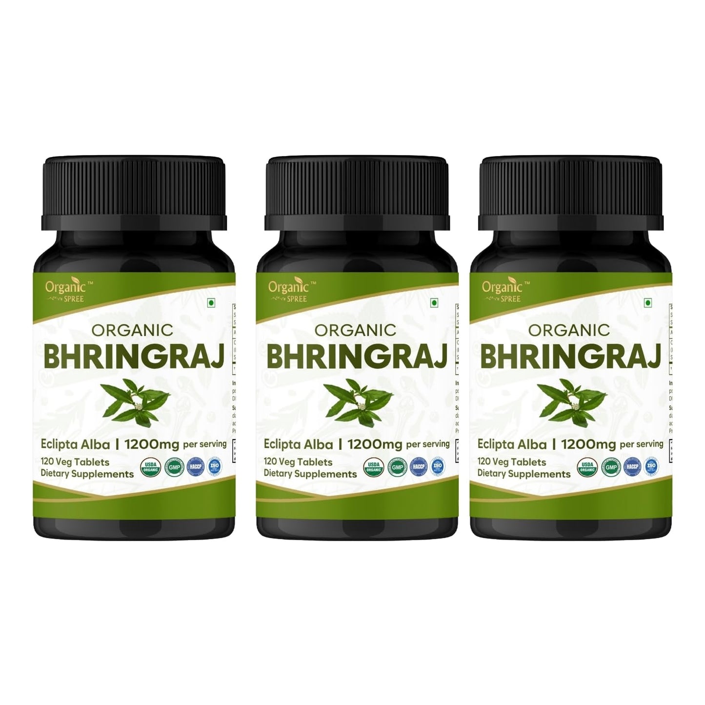 Organic Spree Bhringraj 120 Tablets – USDA Organic Certified | Ayurvedic Hair Care