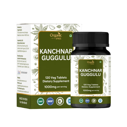 ORGANIC SPREE Kanchnar Guggulu 120 Tablets – Detox & Lymphatic Support, Ayurvedic, Vegetarian, ISO Certified
