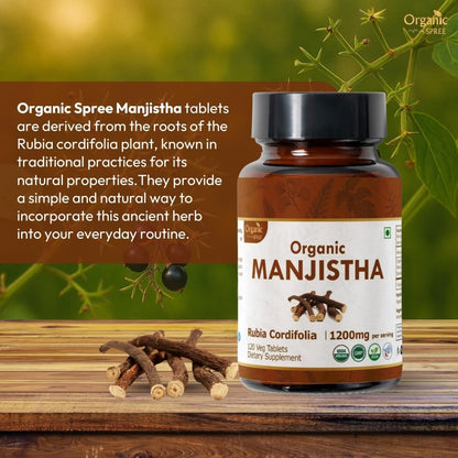 Organic Spree Manjistha 120 Tablets – 3 Pack | USDA Organic Certified | Lymphatic Support