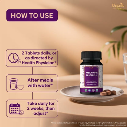 ORGANIC SPREE Medohar Guggulu 120 Tablets – Ayurvedic Metabolism & Immune Support | Pack of 3