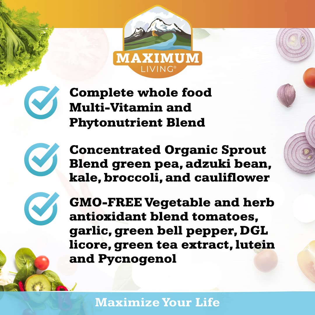 Maximum Living Vita-Sprout Whole-Food Multivitamin & Phytonutrient Blend - 120 Capsules