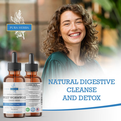 Organic Sweet Wormwood Liquid Drops - Parasite Cleanse & Gut Detox (Vegan, Alcohol-Free, Made in USA, 2 Fl Oz)