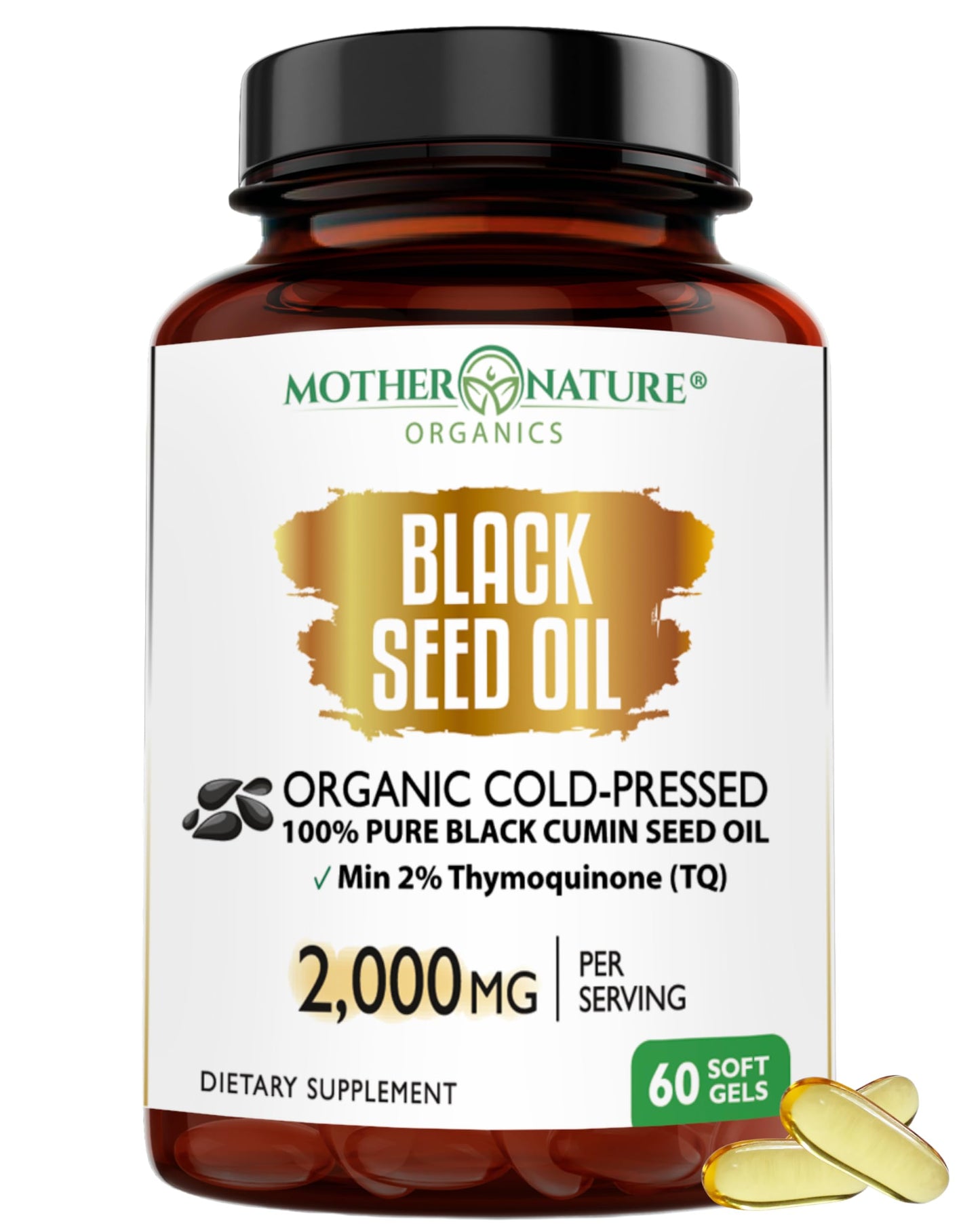 Organic Turkish Black Seed Oil Capsules - 1000mg, 60ct, Non-GMO