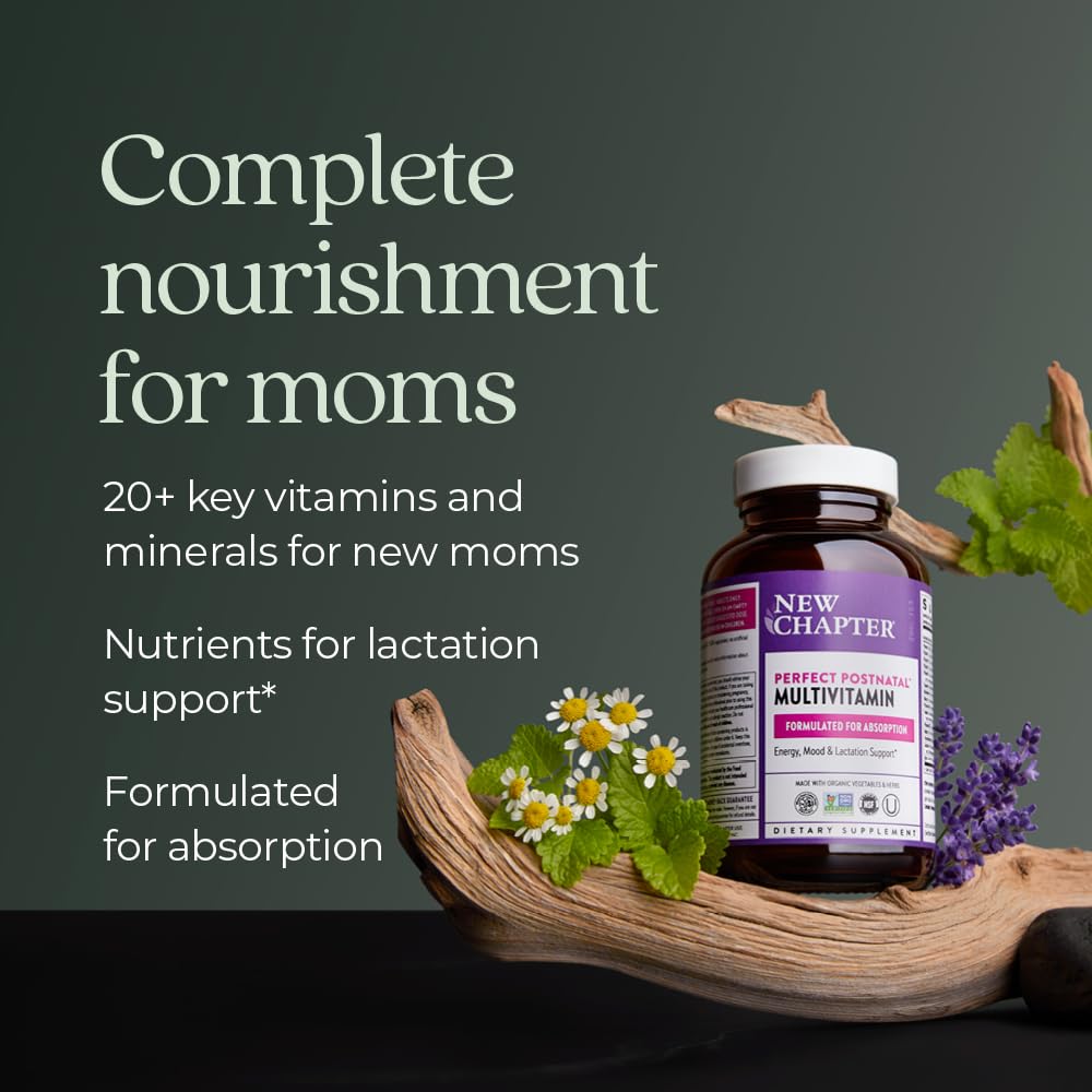 New Chapter Postnatal Vitamins – Lactation Support, Fermented D3, Organic (96 Count) | Non-GMO