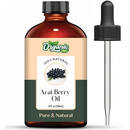 Organic Zing Acai Berry Oil | Pure Carrier Oil for Skincare, Haircare & Massage – 118ml