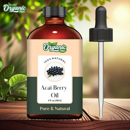 Organic Zing Acai Berry Oil | Pure Carrier Oil for Skincare, Haircare & Massage – 118ml