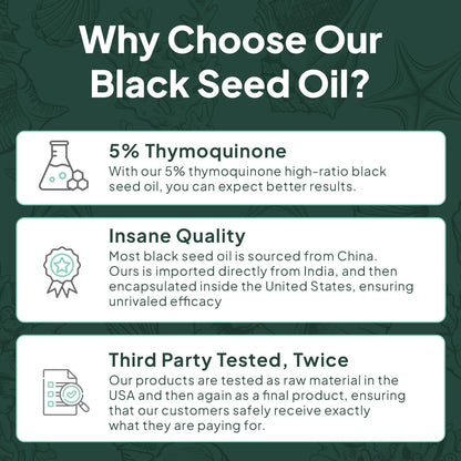 Organics Ocean Better Black Seed Oil – 5% Thymoquinone, Immune Support