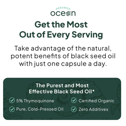 Organics Ocean Better Black Seed Oil – 5% Thymoquinone, Immune Support