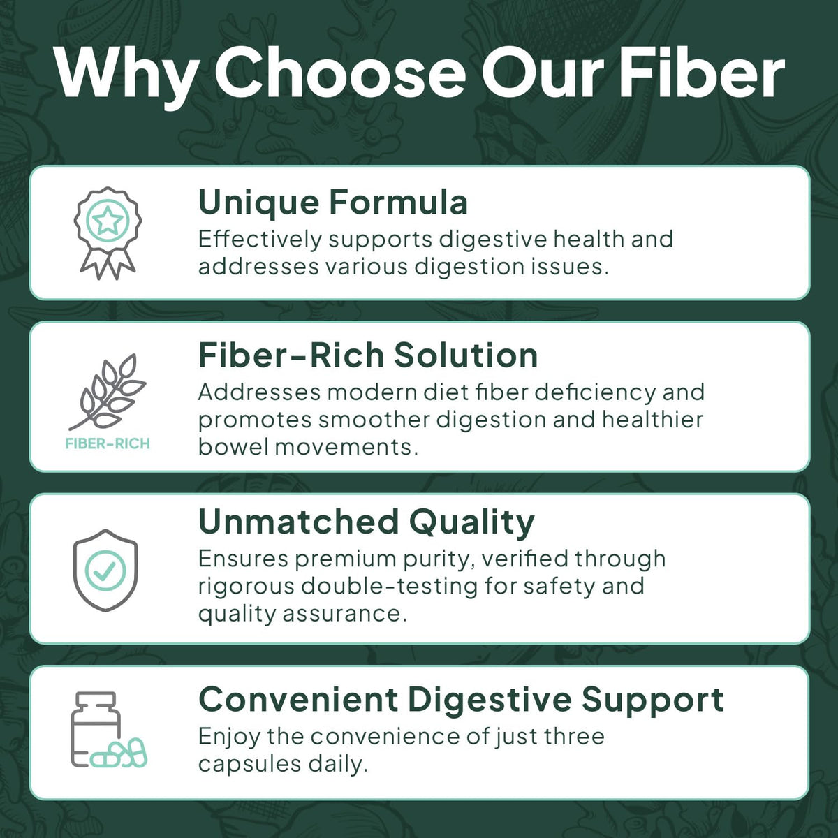 Organics Ocean Better Fiber - Daily Fiber Supplement for Gentle, Regular Bowel Movements (3 Bottles)