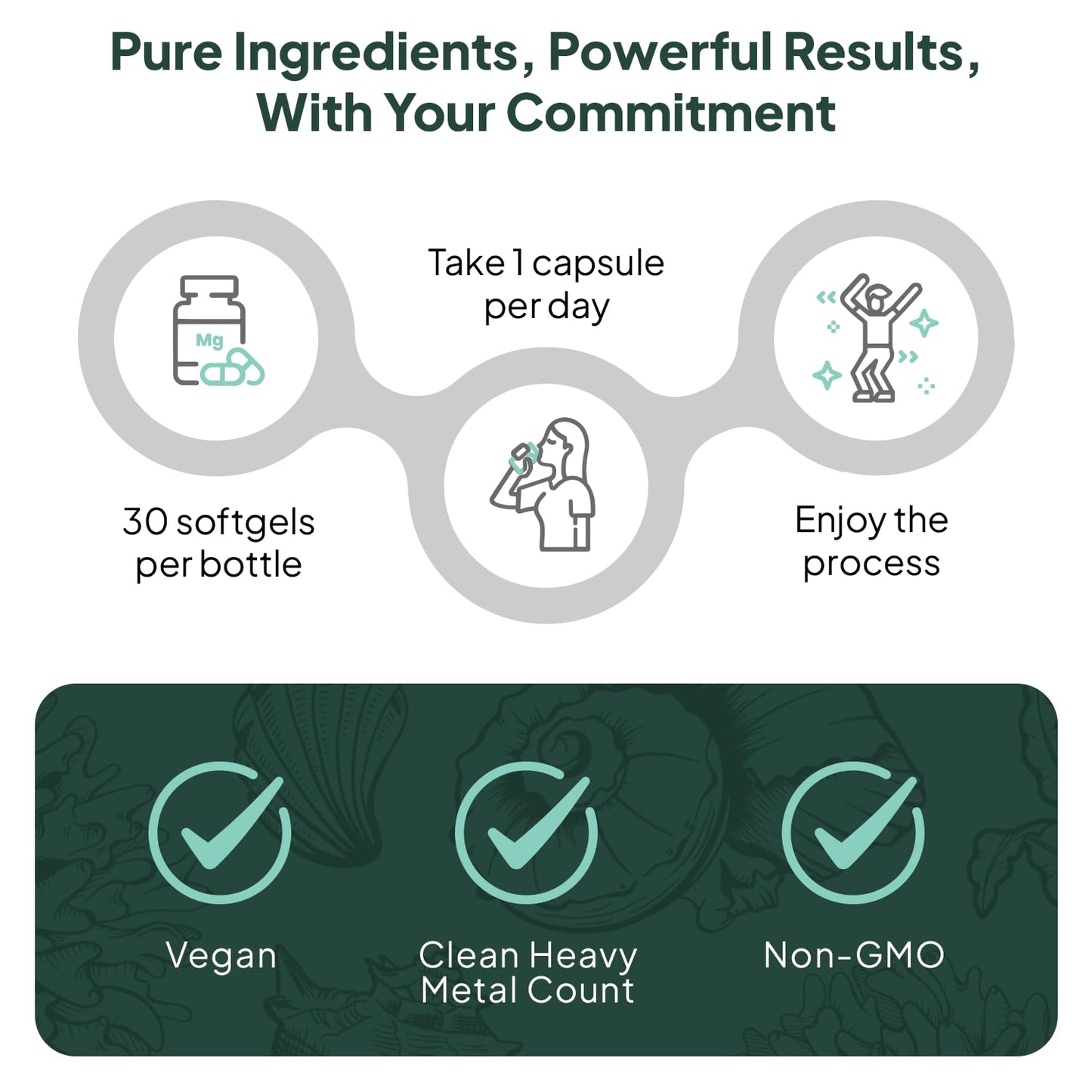 Organics Ocean Better D3 + K2 – 3000 IU VegD3 + MenaQ7 K2 (Vegan, Non-GMO) – 1-Pack, 30-Day Supply