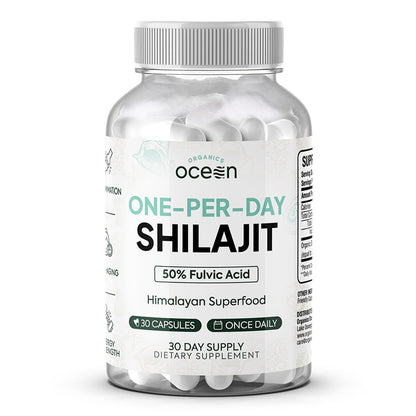Organics Ocean One-Per-Day Shilajit Capsules – Age-Defying, Bone Strength & Hormone Support