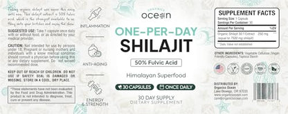 Organics Ocean One-Per-Day Shilajit Capsules – Premium Himalayan Shilajit (6 Bottles)