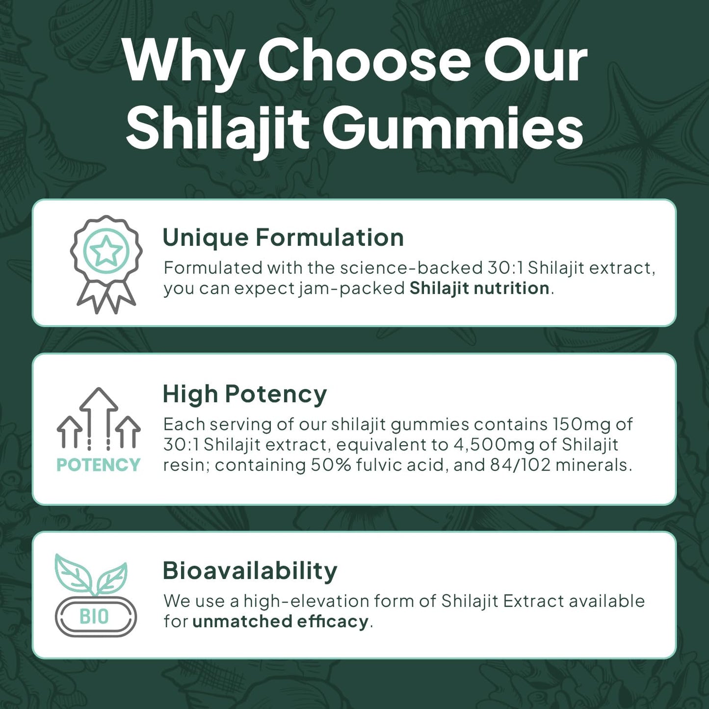 Organics Ocean Shilajit Gummies – Energy, Hormone Support & Skin Health (60 Gummies)