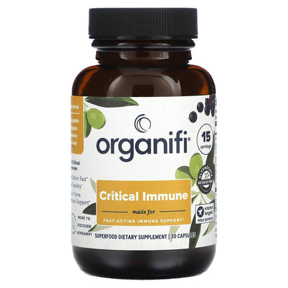 Organifi Critical Immune – Immune Support Blend with Elderberry, Andrographis & Astragalus (30 Caps)