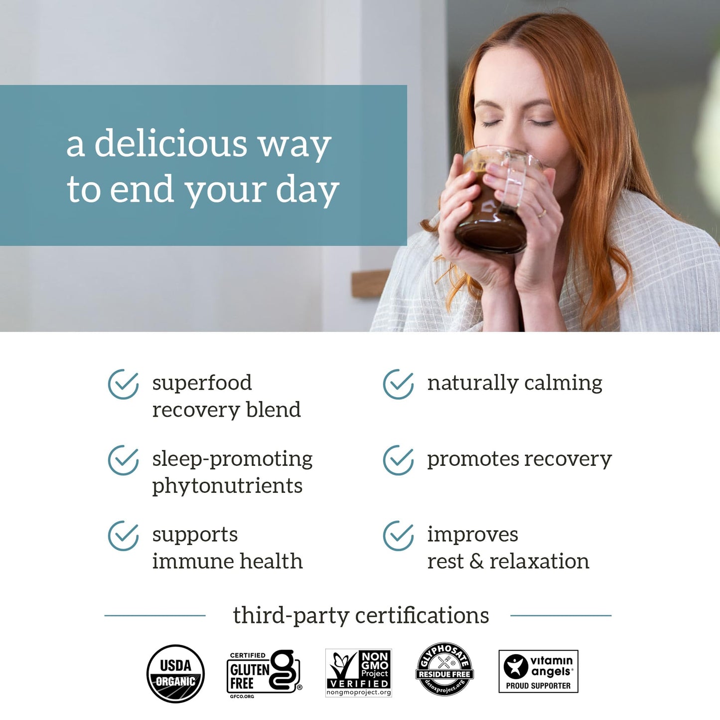Organifi Gold Chocolate – Restful Sleep, Immune Support & Recovery | 20 Day Supply