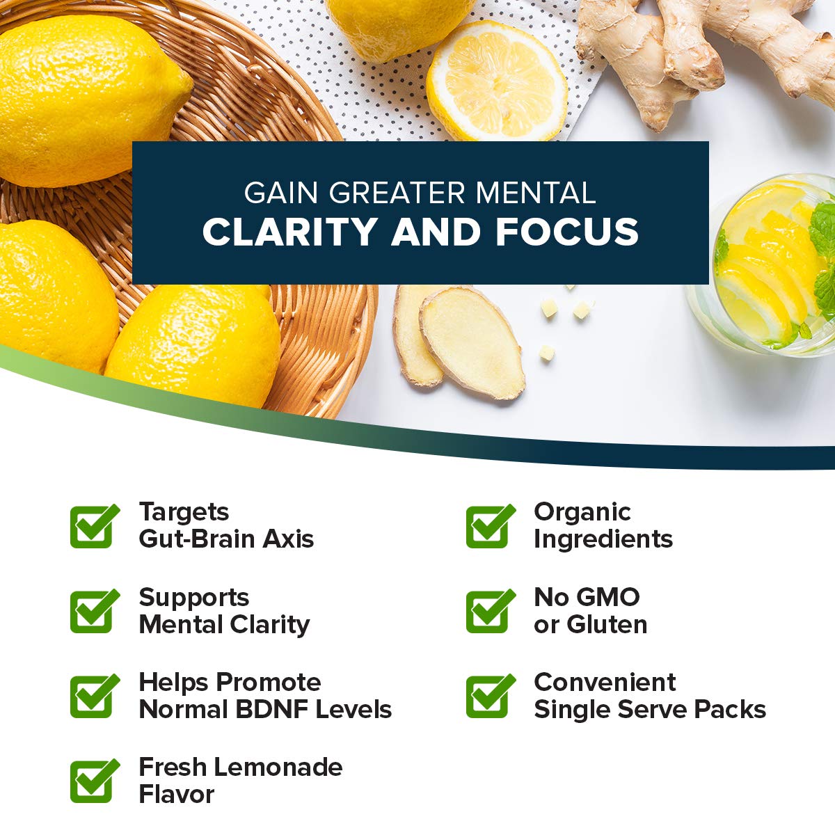 Organifi Pure Smart Packs Lemon – 3-Pack for Organic Brain & Immunity Support